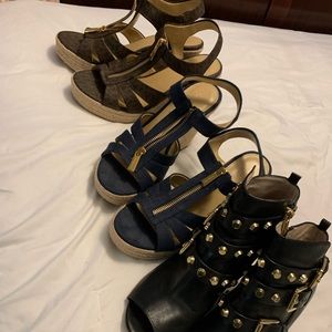 Michael Kors size 8 sandales and boots ankle 3 pairs lot